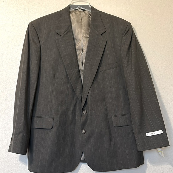 Henry Grethel Wool Blazer Size50/46 Reg new with tag 2 button down Olive Gray